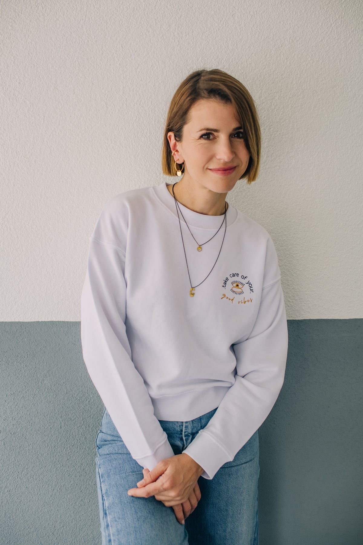 Cropped Sweater TAKE CARE OF YOUR GOOD VIBES
